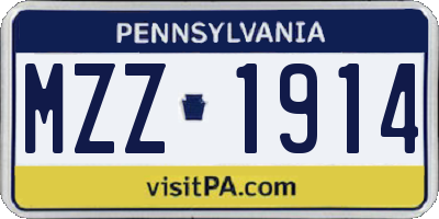 PA license plate MZZ1914