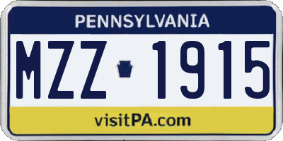PA license plate MZZ1915