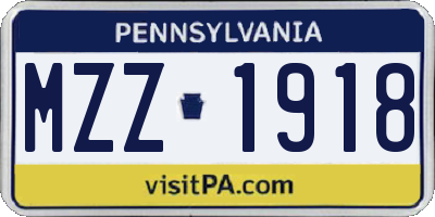 PA license plate MZZ1918