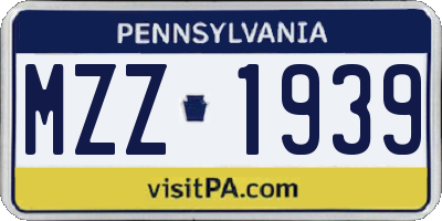 PA license plate MZZ1939