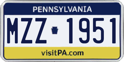 PA license plate MZZ1951