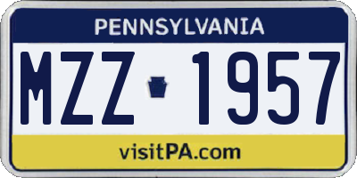 PA license plate MZZ1957