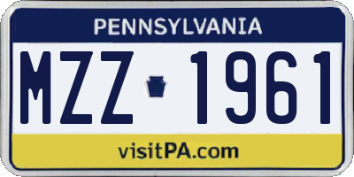 PA license plate MZZ1961