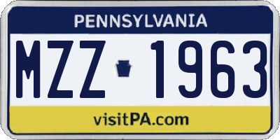 PA license plate MZZ1963