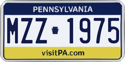 PA license plate MZZ1975