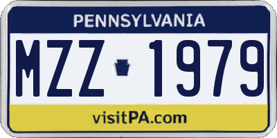 PA license plate MZZ1979