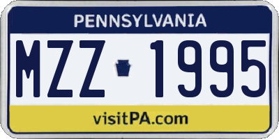 PA license plate MZZ1995