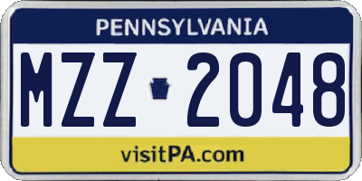 PA license plate MZZ2048