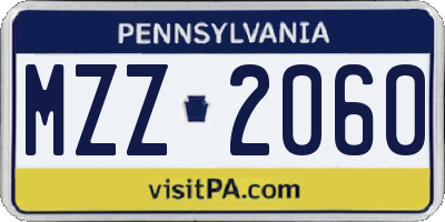 PA license plate MZZ2060