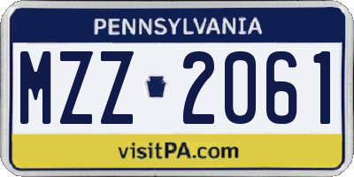 PA license plate MZZ2061
