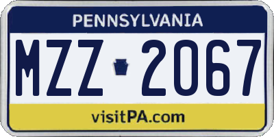 PA license plate MZZ2067