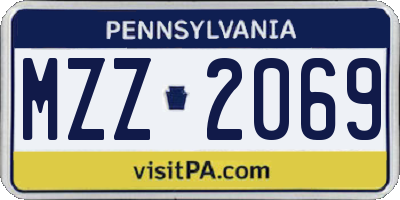 PA license plate MZZ2069