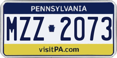 PA license plate MZZ2073