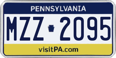 PA license plate MZZ2095