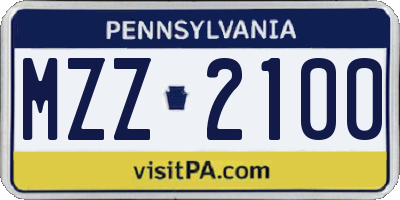 PA license plate MZZ2100