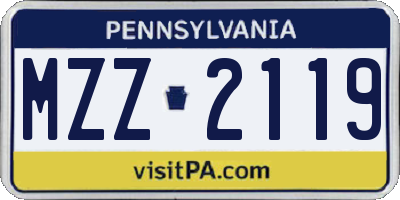 PA license plate MZZ2119