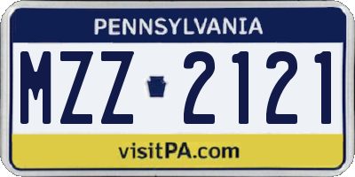PA license plate MZZ2121