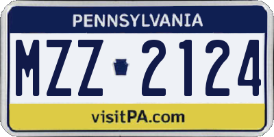 PA license plate MZZ2124