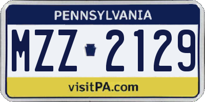 PA license plate MZZ2129