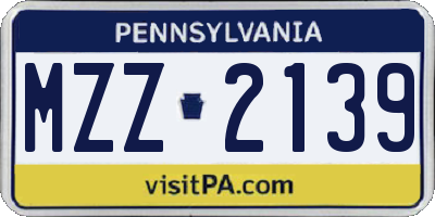 PA license plate MZZ2139