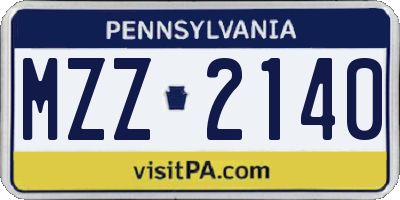 PA license plate MZZ2140