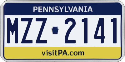 PA license plate MZZ2141