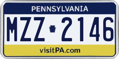 PA license plate MZZ2146