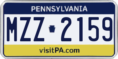 PA license plate MZZ2159