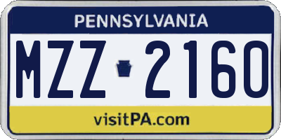 PA license plate MZZ2160