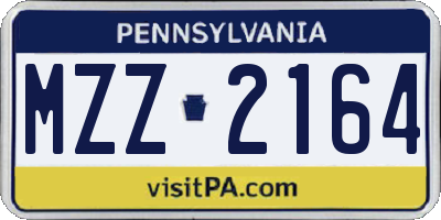 PA license plate MZZ2164