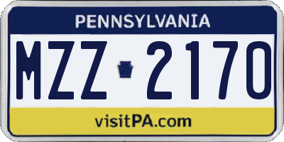 PA license plate MZZ2170