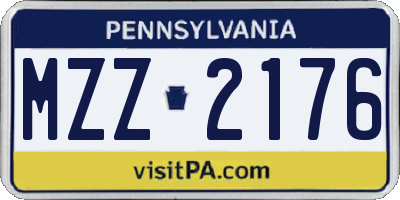 PA license plate MZZ2176
