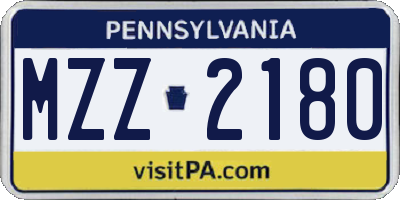 PA license plate MZZ2180