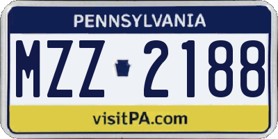 PA license plate MZZ2188