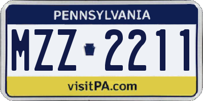 PA license plate MZZ2211