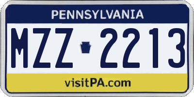 PA license plate MZZ2213