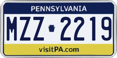 PA license plate MZZ2219