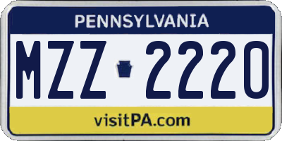 PA license plate MZZ2220