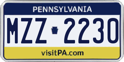 PA license plate MZZ2230