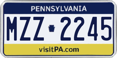 PA license plate MZZ2245
