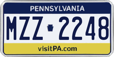 PA license plate MZZ2248