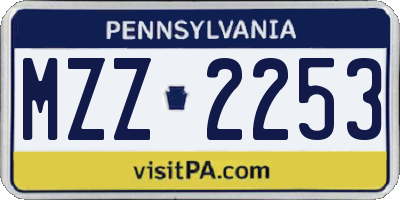 PA license plate MZZ2253