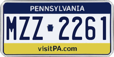 PA license plate MZZ2261