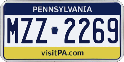 PA license plate MZZ2269