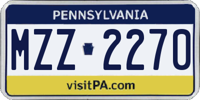 PA license plate MZZ2270