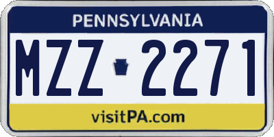 PA license plate MZZ2271