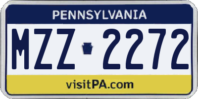 PA license plate MZZ2272
