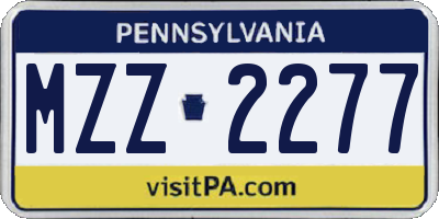 PA license plate MZZ2277