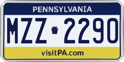 PA license plate MZZ2290