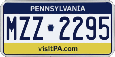 PA license plate MZZ2295